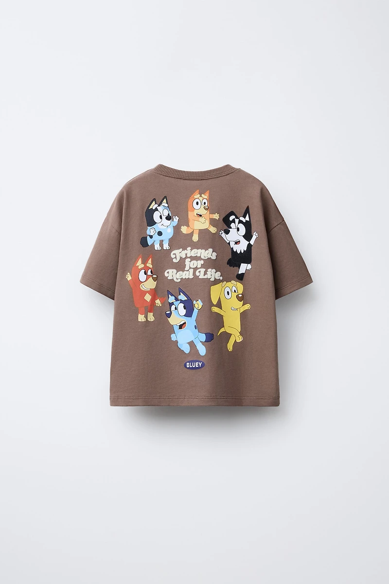 BLUEY © LUDO STUDIO FLOCKED PRINT T-SHIRT