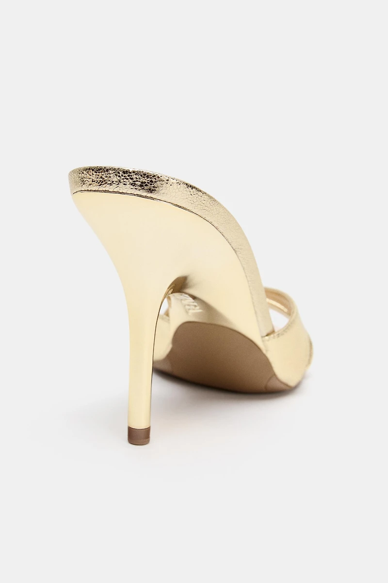 LAMINATED SLINGBACK HEEL SANDALS