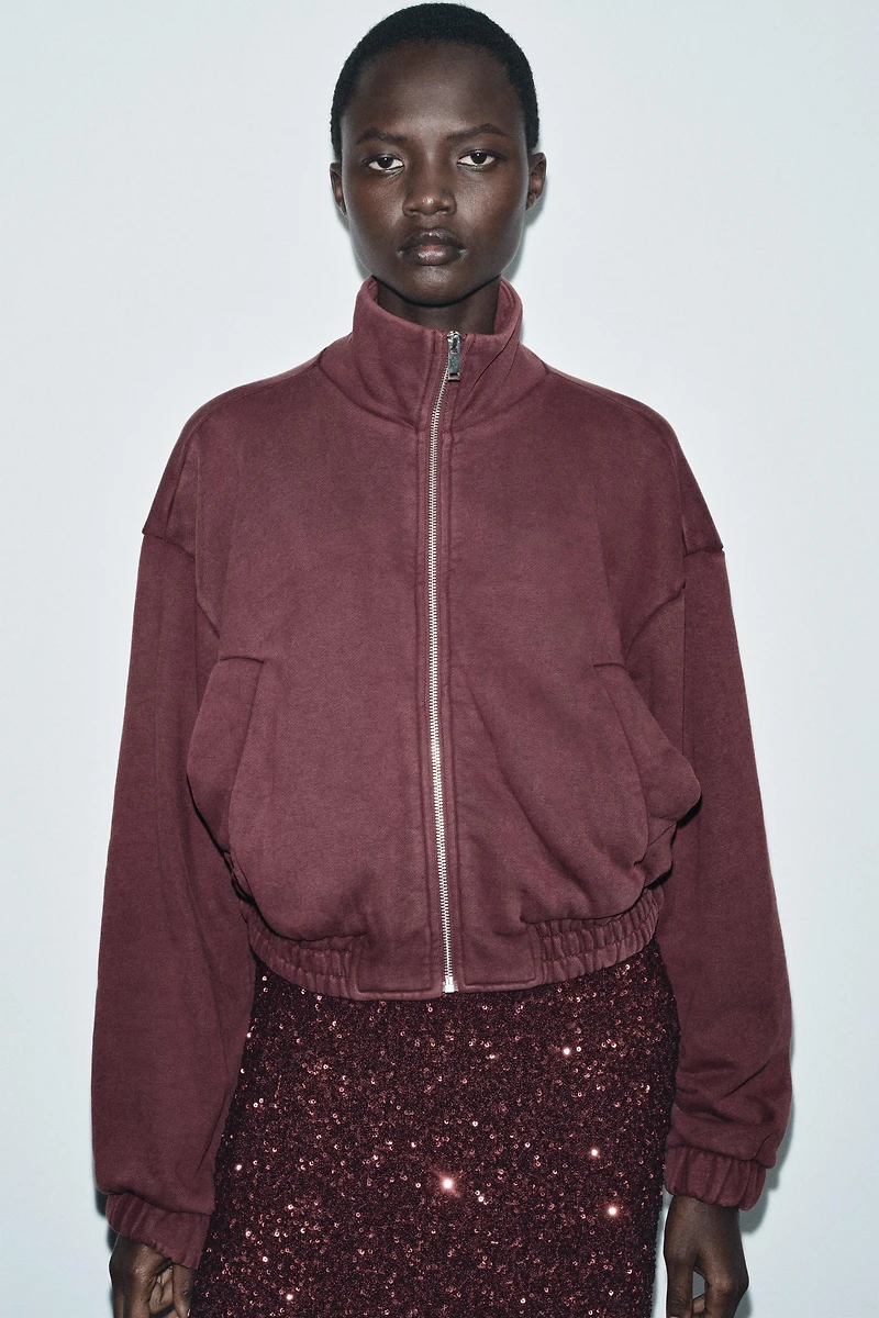 VESTE EN MOLLETON EFFET LAVÉ