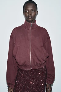 VESTE EN MOLLETON EFFET LAVÉ