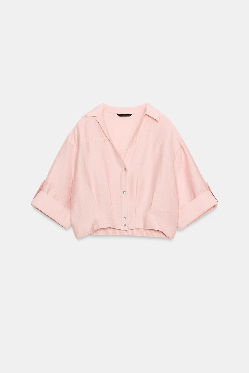 CHEMISE COURTE AVEC LIN