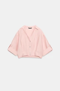 CHEMISE COURTE AVEC LIN