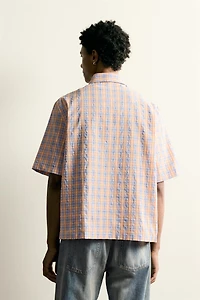 CHEMISE RELAXED FIT À CARREAUX EN RELIEF