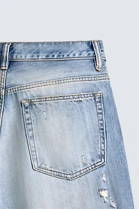 RIPPED BAGGY FIT DENIM SHORTS