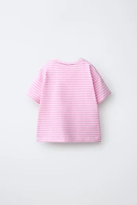 STRIPED T-SHIRT WITH EMBOSSED DETAILS