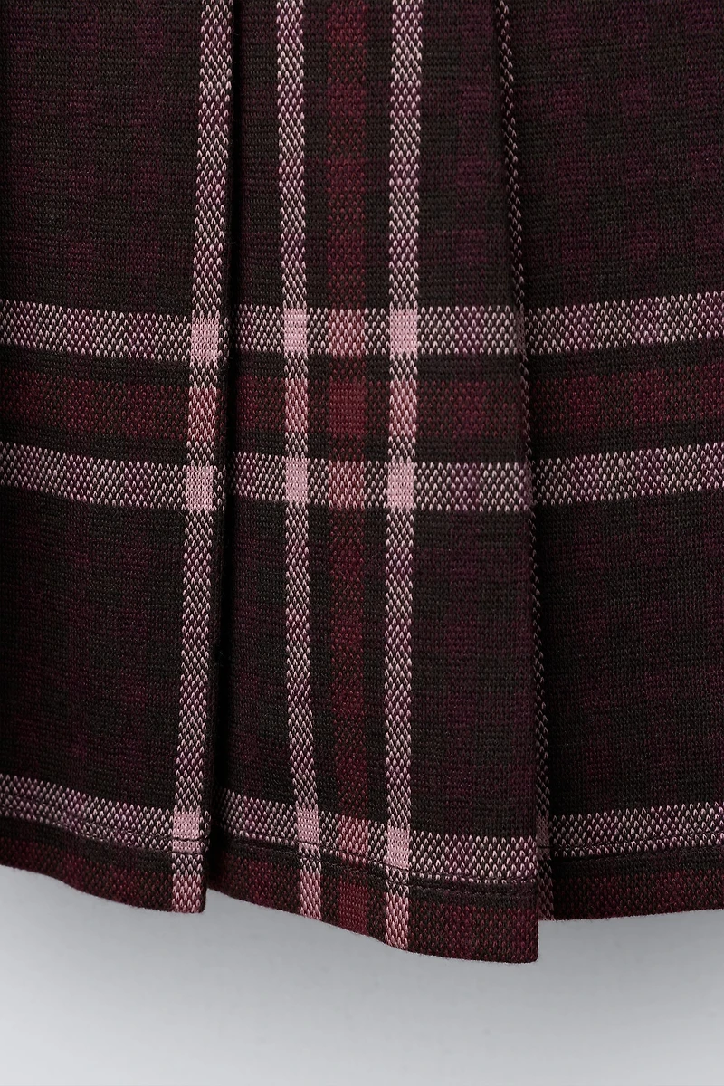 PLAID BOX PLEAT SKORT