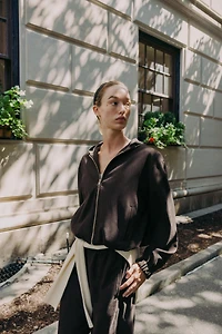 HOODED BOMBER JACKET