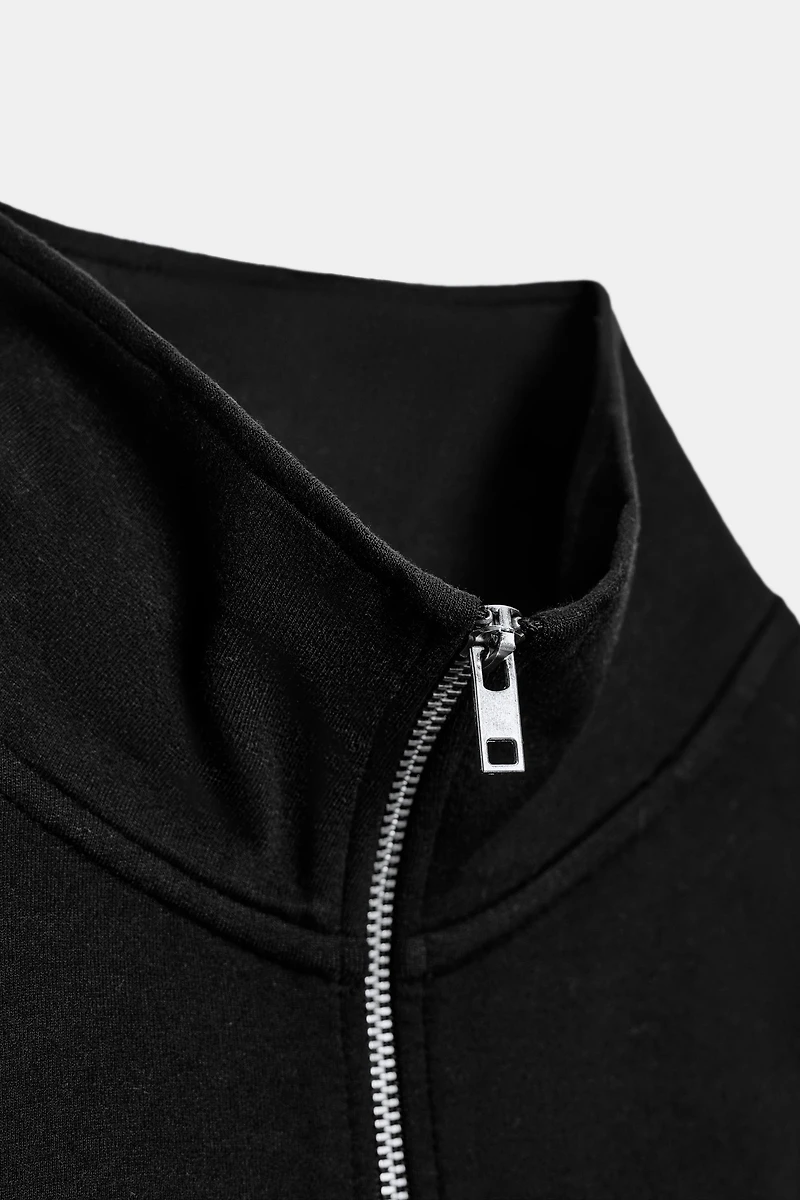 CROPPED ZIP SWEATSHIRT