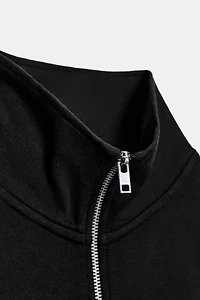 CROPPED ZIP SWEATSHIRT