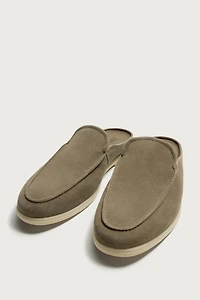 MOCASSINS EN CUIR OUVERTS À L'ARRIÈRE