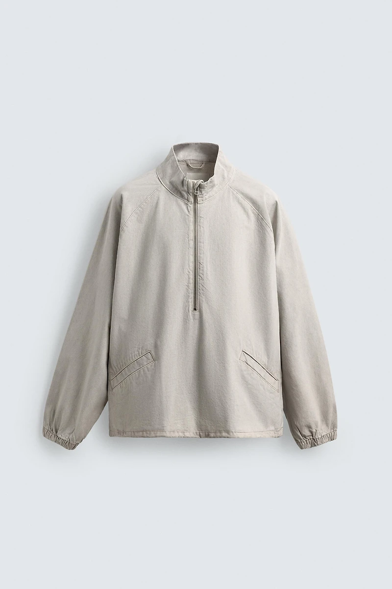 ZIPPERED POUCH POCKET SWEATSHIRT