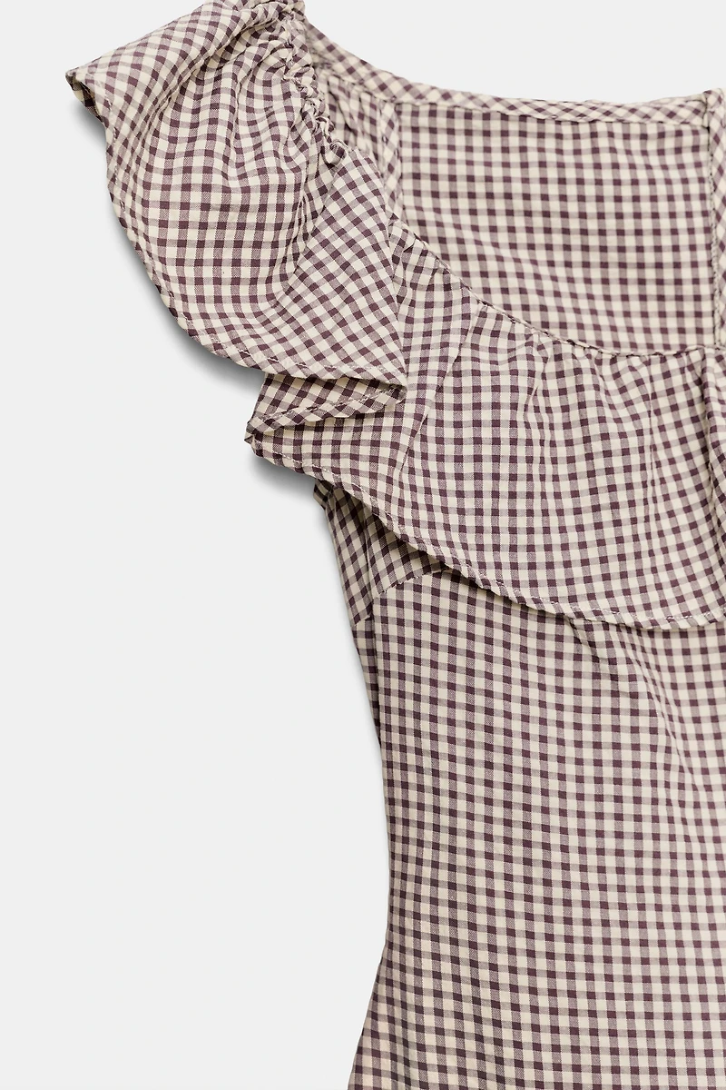 GINGHAM JUMPSUIT DRESS