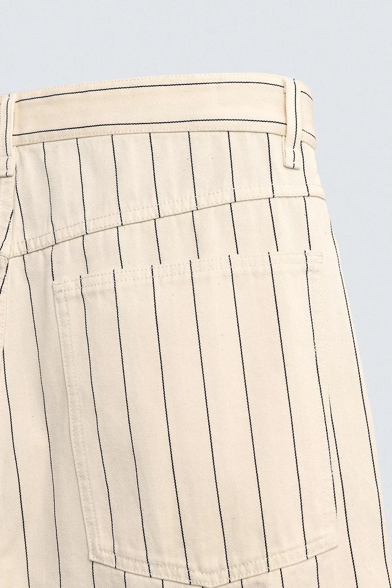 BERMUDA BAGGY FIT À RAYURES