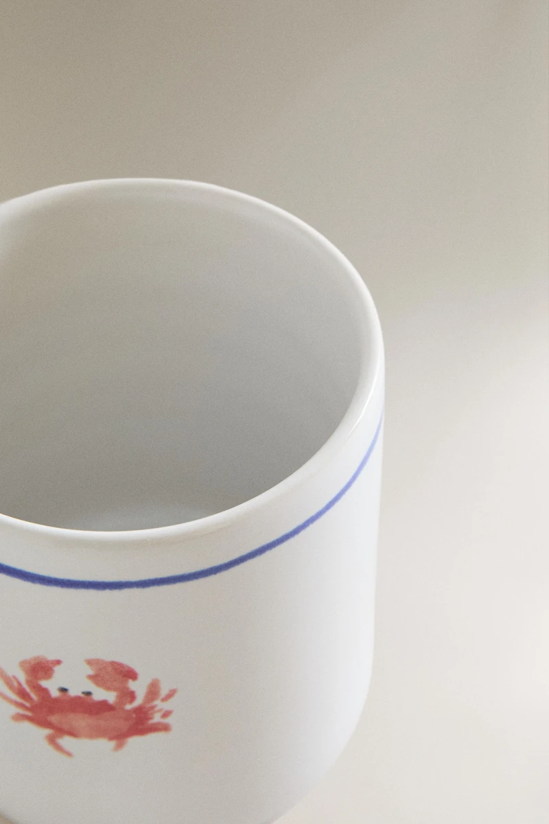 TASSE EN GRÈS MOTIF ANIMAL MARIN