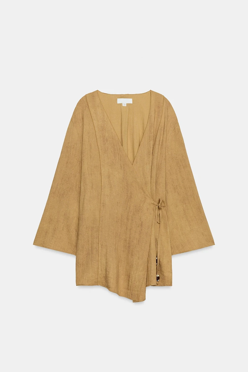 TIE-FRONT WRAP JACKET