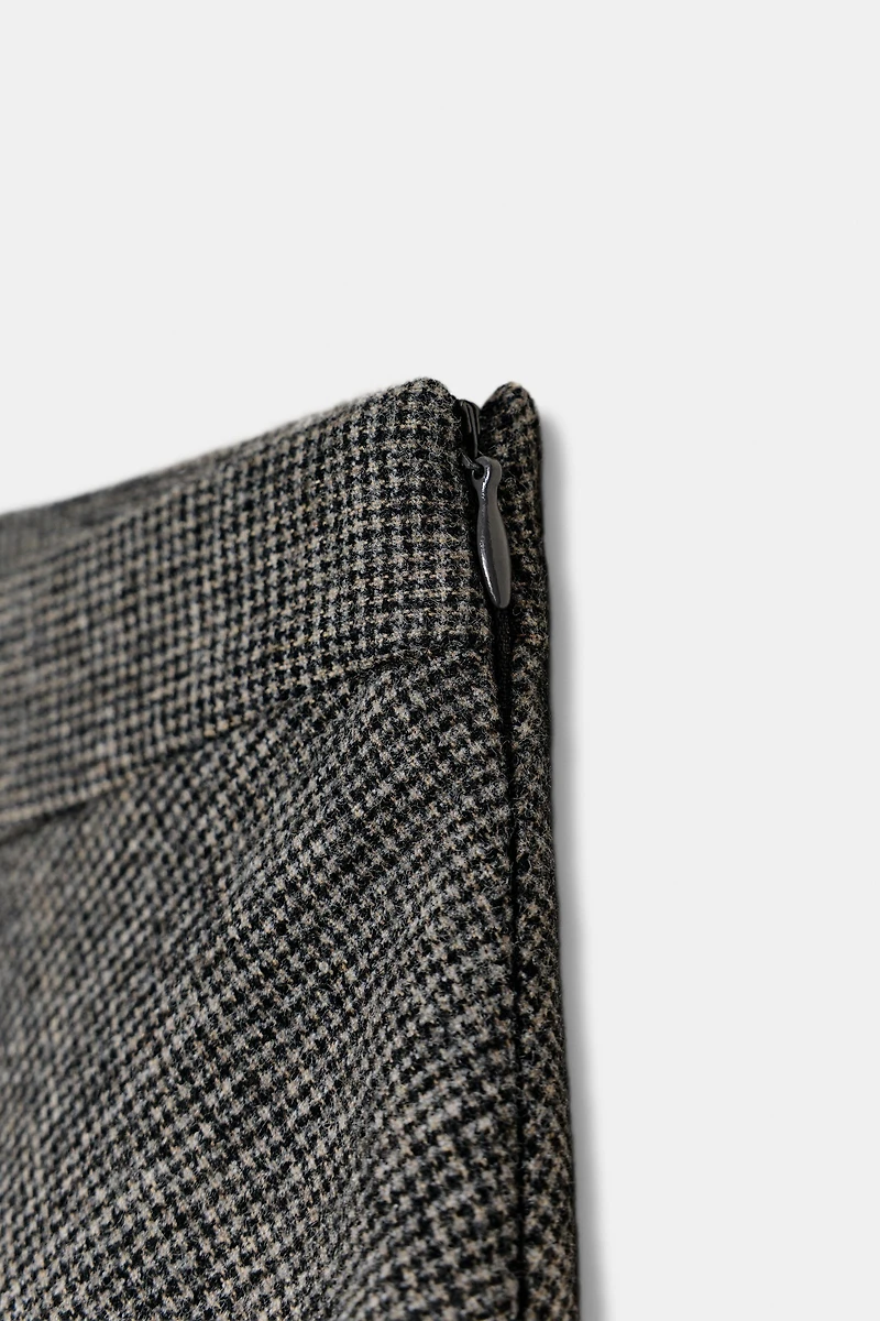 PLAID WOOL CAPE SKIRT ZW COLLECTION