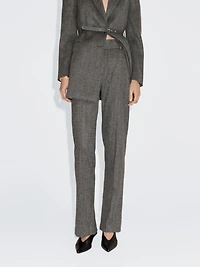Flecked wool blend suit trousers