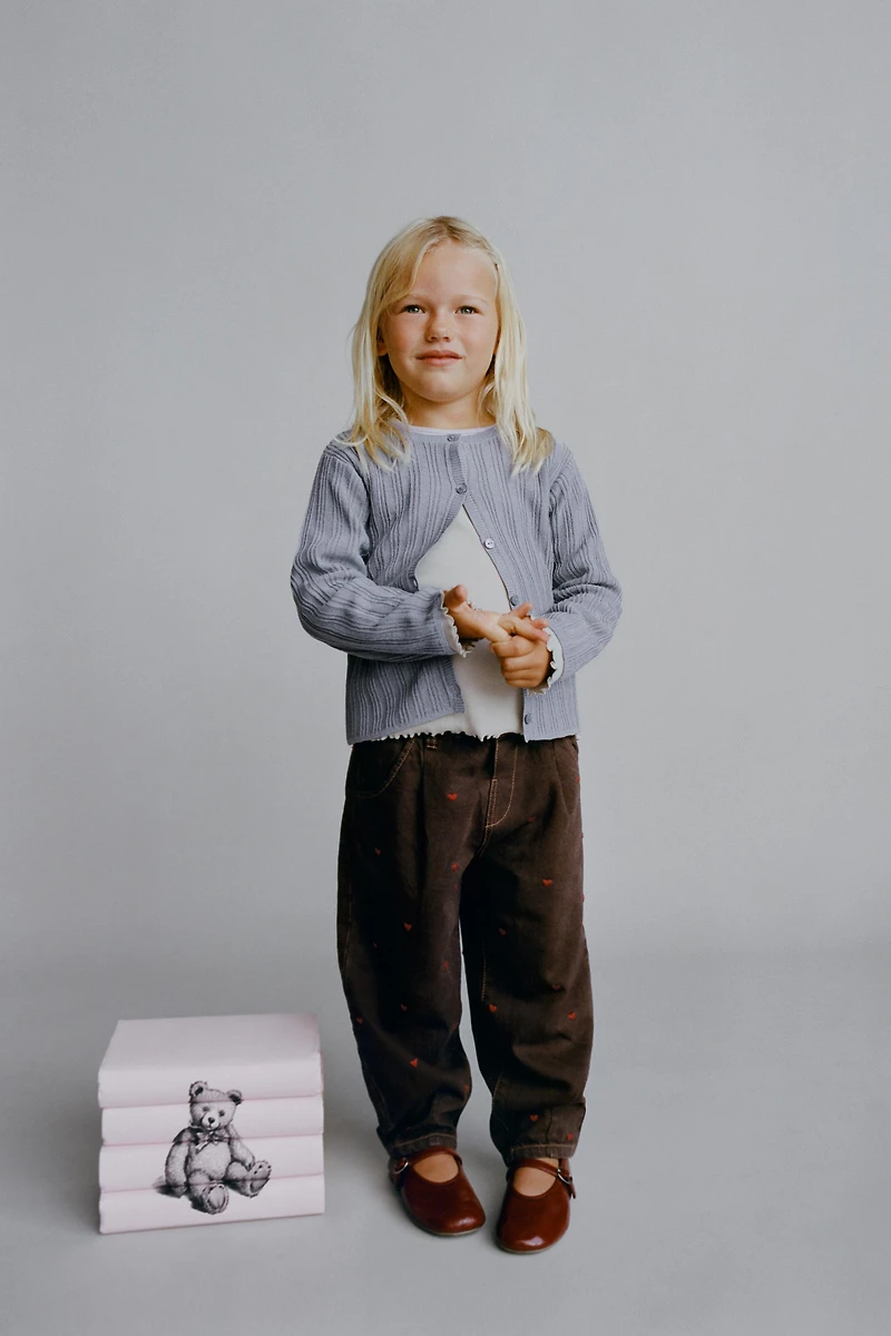 PANTALON EN SERGÉ BALLON CŒURS
