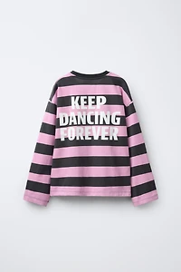 T-SHIRT À RAYURES HEAVY WEIGHT AVEC INSCRIPTION