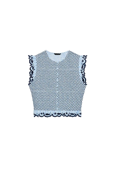 PLAID SMOCKED TOP