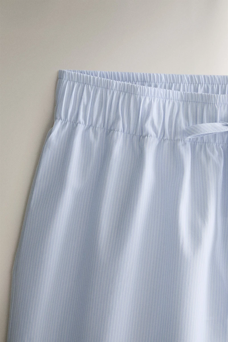 STRIPED LACE-TRIMMED SHORTS