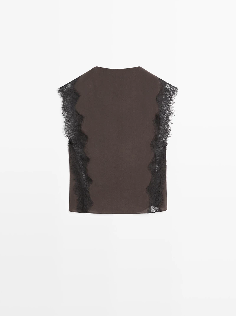 Camisole top with lace detail