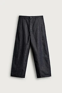 LIGHTWEIGHT COTTON-LINEN DENIM CHINO PANTS