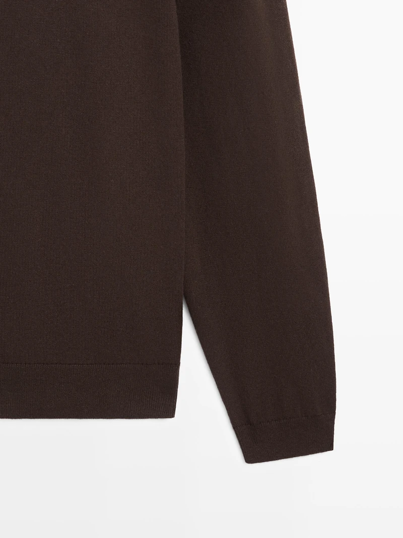 Pull polo en maille coton