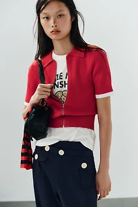 RIB KNIT POLO SHIRT