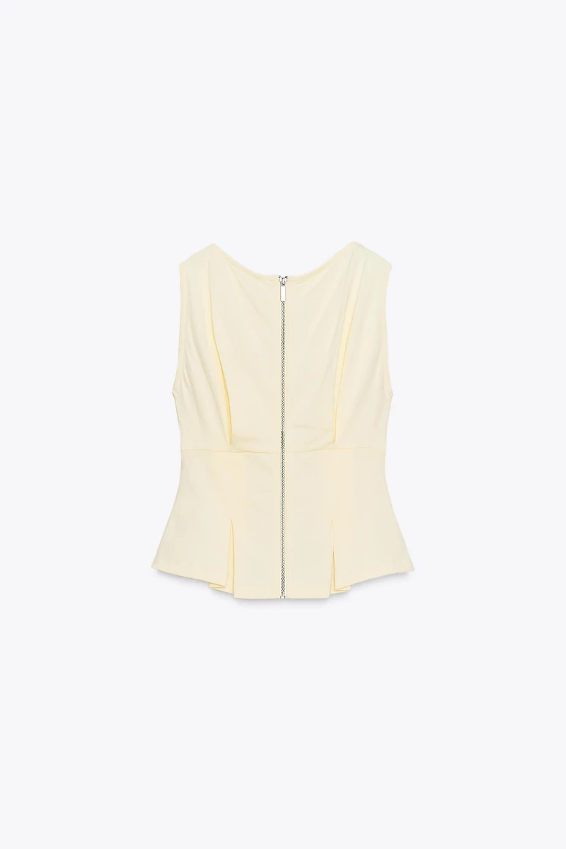 PLEATED ZIP TOP