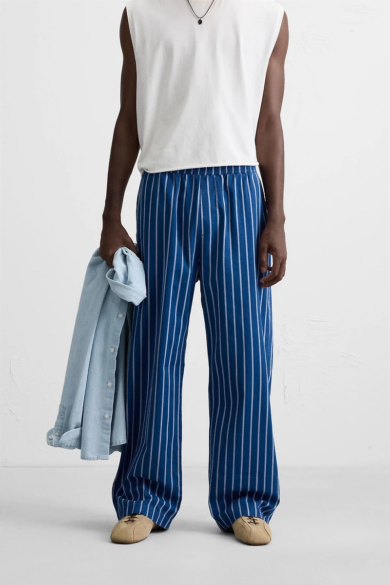 STRIPED RELAXED FIT PANTS