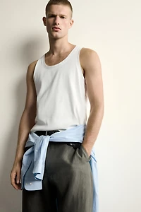 RIB TANK TOP WITH MATCHING TRIM