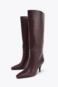 LEATHER HEEL BOOTS