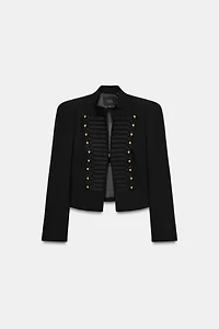 FITTED BLAZER WITH SHOULDER PADS