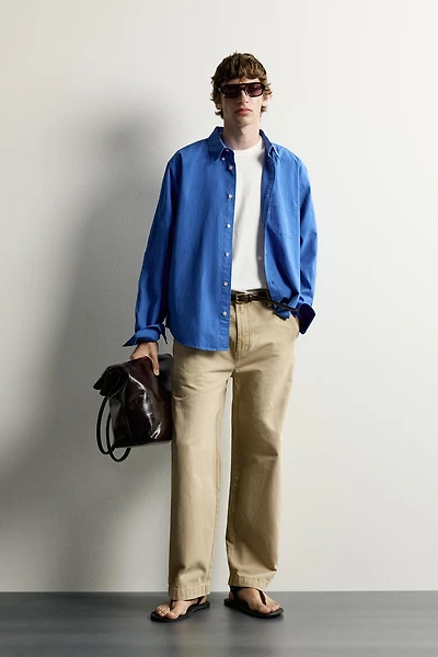 RELAXED-FIT WASHED CHINO PANTS