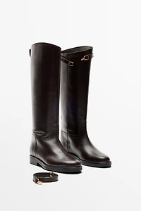 Leather riding boot