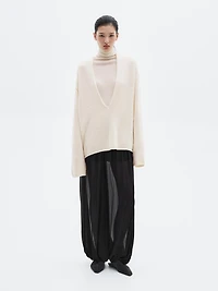 Knit alpaca and silk V-neck sweater - LIMITED