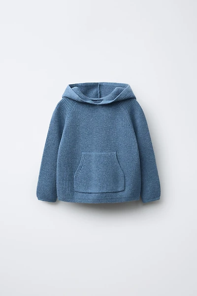 HOODED KNIT SWEATER WITH POCKET