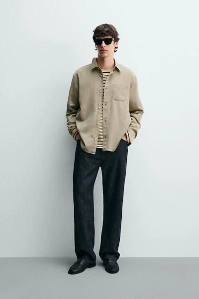 REGULAR FIT LYOCELL - COTTON SHIRT