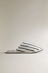 STRIPED TERRY BATHROOM SLIPPERS