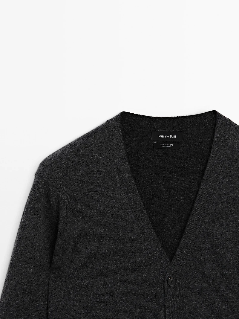 Cardigan à col en V 100 % cachemire