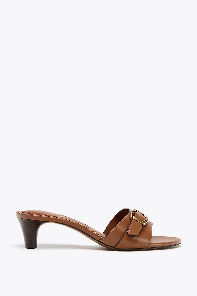 BUCKLED HEELED SANDALS