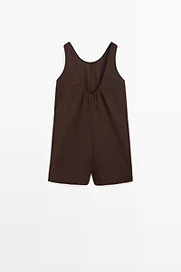 Flowing linen blend playsuit dress