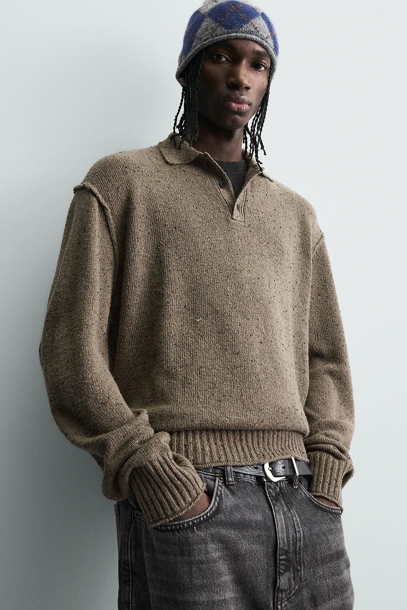 RELAXED FIT KNIT POLO SHIRT