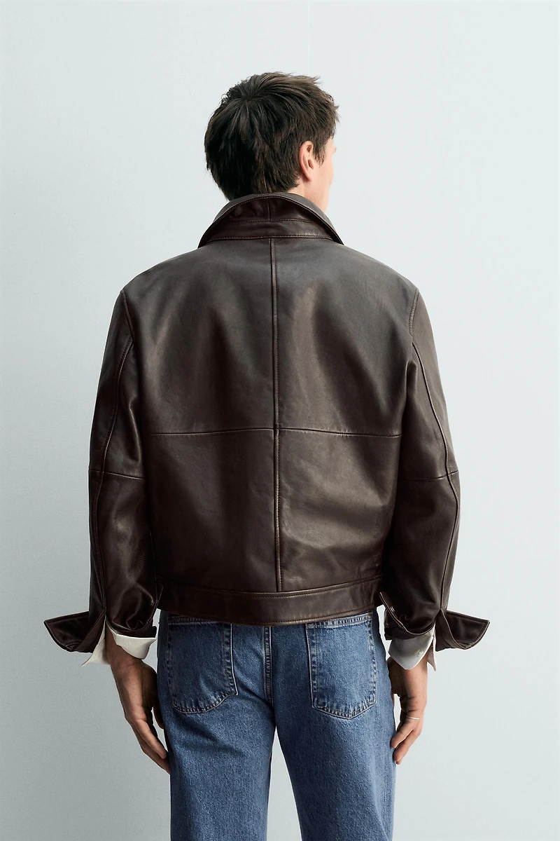 BLOUSON COURT EN CUIR