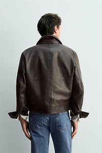 BLOUSON COURT EN CUIR