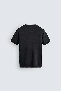 WASHED TEXTURED KNIT T-SHIRT