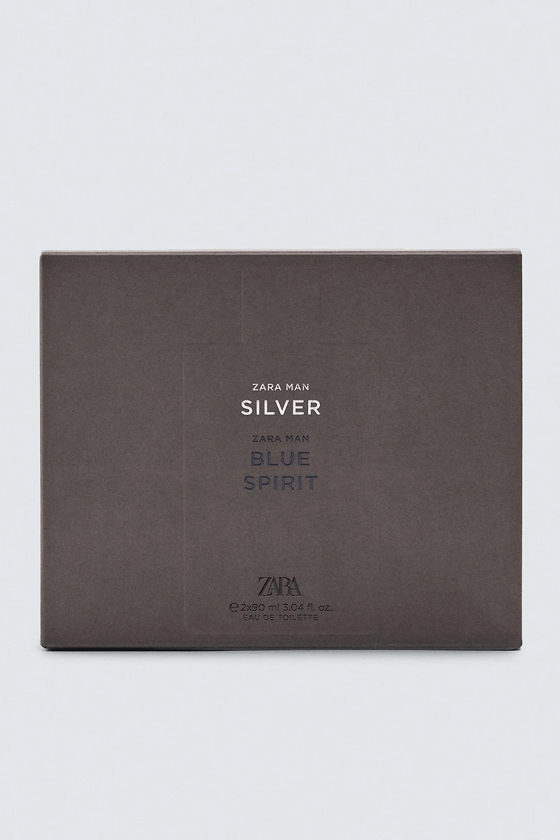 MAN SILVER + BLUE SPIRIT EDT 2 X 90 ML (3.04 FL. OZ)