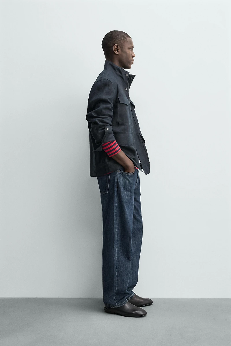 BLOUSON À POCHES 100% LIN