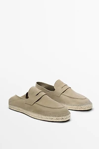 Suede penny strap espadrilles